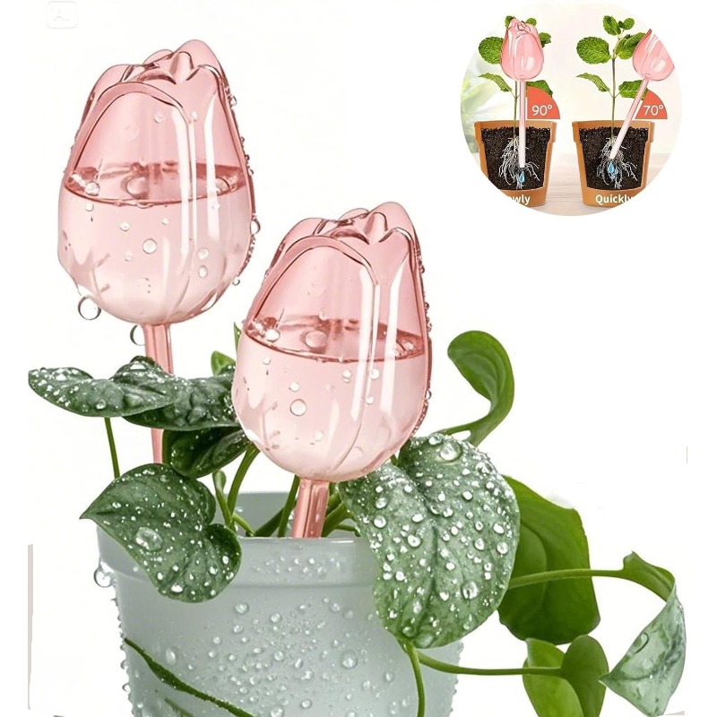 핑크 튤립 식물 물주기 볼 자동 물주기 볼 및 자동 급 - Plant Sensor 리뷰 및 가격