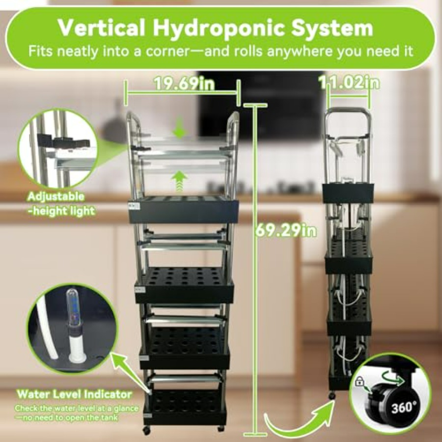 실내 수경재배 시스템: 스마트 풀스펙트럼 조명, 자동  - Smart Garden System 리뷰 및 가격