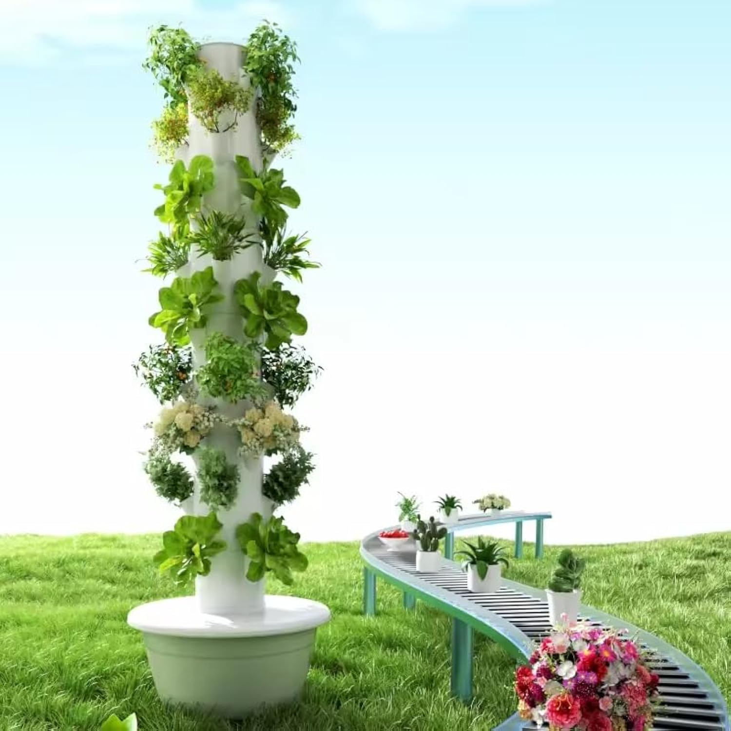 수직 수경 재배 타워 에어로포닉 타워 과일 및 채소용  - Hydroponic Tower 리뷰 및 가격